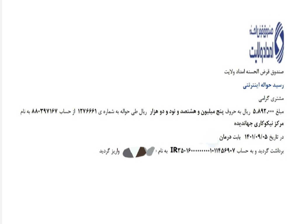 نیاز تکمیل شده و برآورده شده هزینه درمان